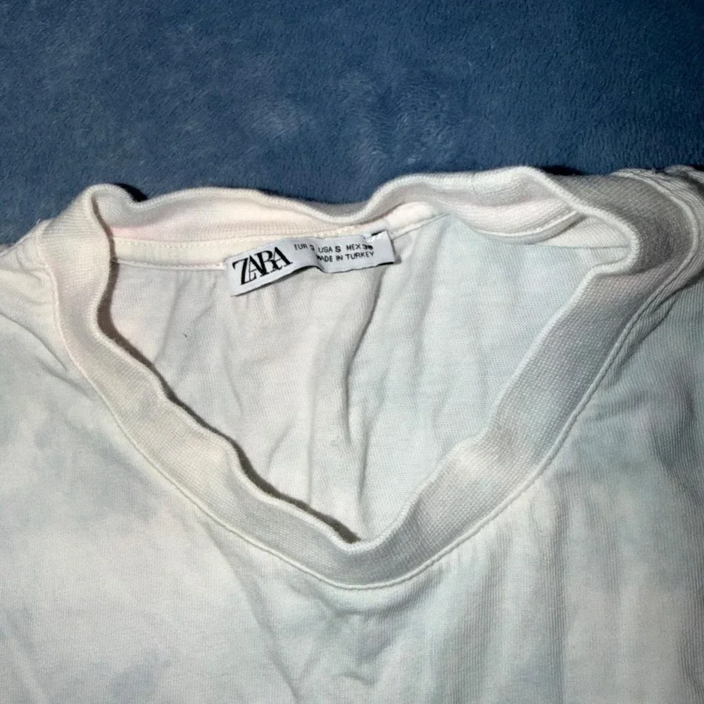 Zara White tie-dye cotton t-shirt